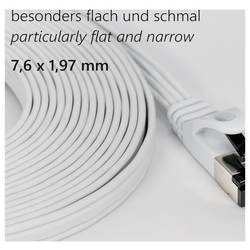 Maxtrack TI55-3L RJ45 síťové kabely, propojovací kabely CAT 8.1 U/FTP 3 m bílá plochý 1 ks
