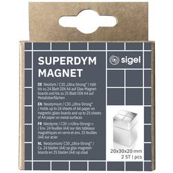Sigel neodymový magnet C30 Ultra-Strong (š x v x h) 20 x 30 x 20 mm krychle stříbrná 2 ks BA707