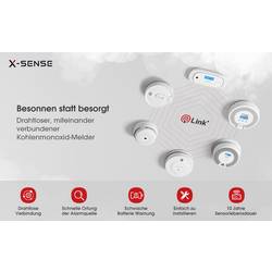 X-Sense CO03D-W detektor kouře s interním senzorem, možnost vzájemného propojení na baterii