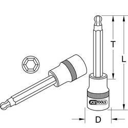 KS Tools 9111658 911.1658 inbus Nástrčný klíč kulová hlava 8 mm 8 mm 1/2