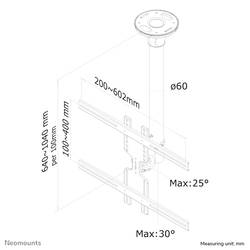 Neomounts FPMA-C400BLACK TV stropní držák 81,3 cm (32) - 152,4 cm (60) naklápěcí, nakláněcí