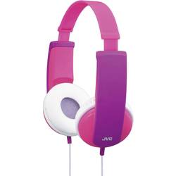 JVC HA-KD5-P-E sluchátka otevřená (On Ear) kabelová stereo růžová, fialová omezení hlasitosti, lehký třmen dětské