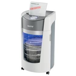 Leitz IQ OptiMax Office P5 skartovačka 10 listů mikrořez 2 x 15 mm P-5 35 l Křížový řez kancelářské sponky, sponky do sešívačky
