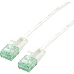 roline recycled material 21.45.3462 RJ45 síťové kabely, propojovací kabely CAT 6A U/UTP 0.50 m bílá nestíněný, extrémně tenký , PVC plášť 1 ks