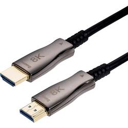 Value kabel Zástrčka HDMI-A 10 m černá 14.99.3488 8K UHD, Aktivní se zesílením signálu, AOC (aktivní optický kabel) HDMI kabel