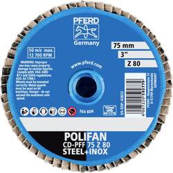 PFERD TOOLS 42719708 CD PFF 75 Z 80 vějířovitý brusný kotouč Průměr 75 mm Zrnitost 80 Slitina na bázi kobaltu, bronz, titan, měď, mosaz, nerezová ocel, Šedá /