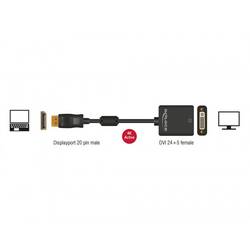 Delock DisplayPort / DVI kabelový adaptér Konektor DisplayPort, DVI-I 24+5pól. zásuvka 0.20 m černá 62599 pozlacené kontakty Kabel DisplayPort
