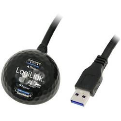 LogiLink USB kabel USB 3.2 Gen1 USB-A zástrčka, USB-A zásuvka 1.50 m černá CU0035