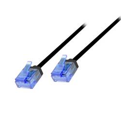 LogiLink CQ3073U RJ45 síťové kabely, propojovací kabely CAT 6A U/UTP 5.00 m černá extrémně tenký , flexibilní provedení, samozhášecí, bez halogenů 1 ks
