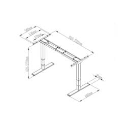 Digitus konstrukce psacího stolu pro práci vsedě i ve stoje elektricky výškově nastavitelné Rozsah výšky: 62 do 1.27 m (š x h) 170 cm x 68 cm šedá DA-90435
