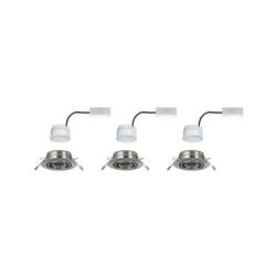 Paulmann 93421 Base vestavné svítidlo, LED, LED, 15 W, železo (kartáčované), sada 3 ks