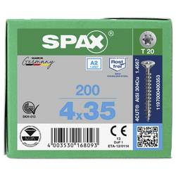 SPAX 1197000400353 R 88091 Senkkopf T-STAR šroub do dřeva 4 mm 35 mm T-STAR plus nerezová ocel A2 200 ks