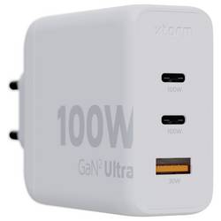 XTORM Ultra Wall USB nabíječka, GaN, 2x USB-C®, 1x USB A , 100 W, Quick Charge 3.0, bílá