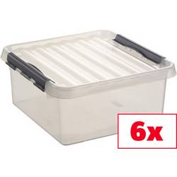 Helit úložný box Sunware Q-line transparentní 18 l (š x v x h) 40 x 18 x 40 cm 6 ks