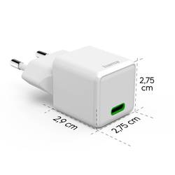 Hama USB nabíječka, USB Power Delivery (USB-PD) , 1x USB-C®, 20.00 W, Dodávka energie, bílá