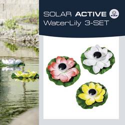 FIAP 3206-5 SOLAR ACTIVE WaterLily 3er SET solární dekorativní osvětlení sada 3 ks LED pevně vestavěné LED bílá, žlutá, červená