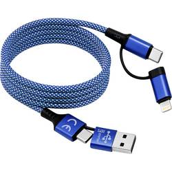 Smrter Nabíjecí kabel USB USB-C ® zástrčka, USB-A zástrčka, Apple Lightning konektor 1 m modrá SMRTER_MAGNETO_ULT_BL