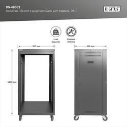 Digitus DN-48002 19palcový rackový vozík 21 U ocelový plech