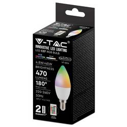 V-TAC 2926 LED Energetická třída (EEK2021) F (A - G) E14 svíčkový tvar 4.8 W = 40 W teplá bílá, RGB 1 ks