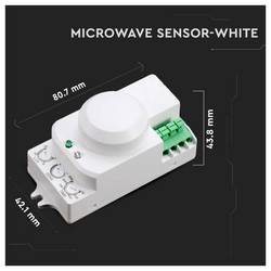 V-TAC 1446 Mikrovlnný senzor 360 ° bílá IP20