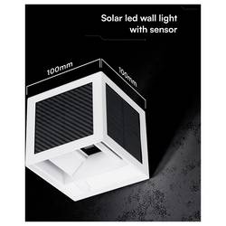 V-TAC VT-408CCT-W 24295 venkovní solární nástěnné osvětlení s PIR senzorem LED 9 W bílá
