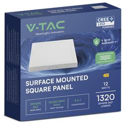V-TAC VT-60012CCT-SQ 104956 LED osvětlení na stěnu/strop Energetická třída (EEK2021): E (A - G) 12 W teplá až studená bílá bílá
