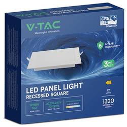 V-TAC VT-61012CCT 104836 LED vestavné svítidlo Energetická třída (EEK2021): E (A - G) 12 W teplá až studená bílá bílá