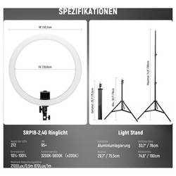 Neewer SRP18 kruhové LED svítidlo Počet LED=272 dvoubarevné