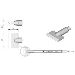JBC Tools C245752 pájecí hrot Tvar čepele, ohnutý Velikost hrotů 15 mm Délka hrotů 10 mm Obsah 1 ks