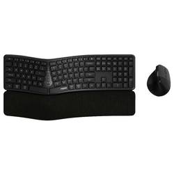 Rapoo 8810ME bezdrátový, Bluetooth® sada klávesnice a myše USB konektor, ergonomická německá, QWERTZ tmavě šedá