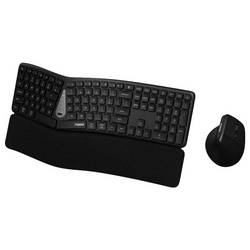 Rapoo 8810ME bezdrátový, Bluetooth® sada klávesnice a myše USB konektor, ergonomická německá, QWERTZ tmavě šedá
