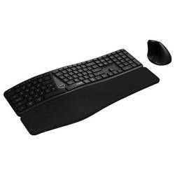 Rapoo 8810ME bezdrátový, Bluetooth® sada klávesnice a myše USB konektor, ergonomická německá, QWERTZ tmavě šedá