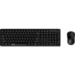 Rapoo 8150M bezdrátový, Bluetooth® sada klávesnice a myše německá, QWERTZ černá