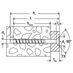 Fischer 579365 šroub do betonu 50 mm TX galvanizováno zinkem 100 ks