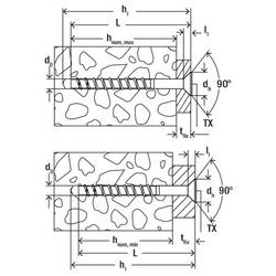 Fischer 579365 šroub do betonu 50 mm TX galvanizováno zinkem 100 ks