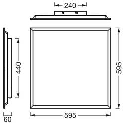 OSRAM HOMELIGHTING Essentials Panel 600x600mm 36W 830 White 4058075854635 LED panel 36 W teplá bílá bílá