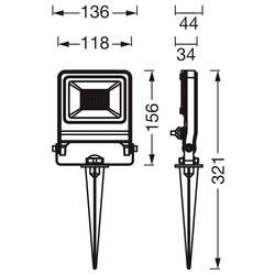 OSRAM HOMELIGHTING 4099854585852 ENDURA® Garden Flood Spike 20W 3000K LED zahradní reflektor LED modul pevně vestavěné LED 20 W tmavě šedá