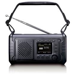 Lenco PDR-055BK PDR-055BK Akumulátorové rádio, DAB+, FM, Bluetooth, DAB+, nouzové rádio, FM, USB, Ruční klika, stolní lampa, funkce alarmu, s akumulátorem,