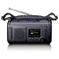 Lenco PDR-055BK PDR-055BK Akumulátorové rádio, DAB+, FM, Bluetooth, DAB+, nouzové rádio, FM, USB, Ruční klika, stolní lampa, funkce alarmu, s akumulátorem,