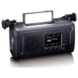 Lenco PDR-055BK PDR-055BK Akumulátorové rádio, DAB+, FM, Bluetooth, DAB+, nouzové rádio, FM, USB, Ruční klika, stolní lampa, funkce alarmu, s akumulátorem,