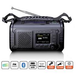 Lenco PDR-055BK PDR-055BK Akumulátorové rádio, DAB+, FM, Bluetooth, DAB+, nouzové rádio, FM, USB, Ruční klika, stolní lampa, funkce alarmu, s akumulátorem,