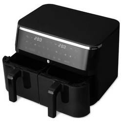 BerlingerHaus BH9883 horkovzdušná fritéza 9 l 3100 W nepřilnavý povlak, horkovzdušný, Kontrolní okénko, funkce časovače, Digitální časovač, 2 samostatné