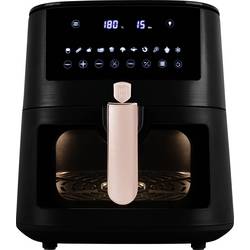BerlingerHaus BH9604 horkovzdušná fritéza 8 l 1650 W nepřilnavý povlak, horkovzdušný, Kontrolní okénko, funkce časovače, Digitální časovač černá, růžovozlatá