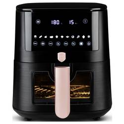 BerlingerHaus BH9604 horkovzdušná fritéza 8 l 1650 W nepřilnavý povlak, horkovzdušný, Kontrolní okénko, funkce časovače, Digitální časovač černá, růžovozlatá