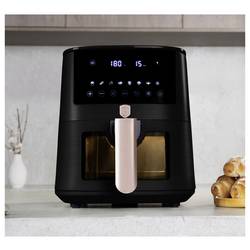 BerlingerHaus BH9488 horkovzdušná fritéza 5 l 1 400 W nepřilnavý povlak, horkovzdušný, Kontrolní okénko, funkce časovače, Digitální časovač černá, růžovozlatá