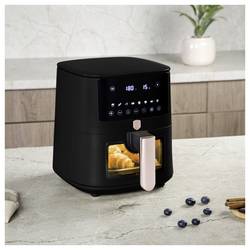 BerlingerHaus BH9488 horkovzdušná fritéza 5 l 1 400 W nepřilnavý povlak, horkovzdušný, Kontrolní okénko, funkce časovače, Digitální časovač černá, růžovozlatá