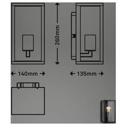 Briloner LUANDA 3638015 venkovní nástěnné osvětlení E27 12 W černá