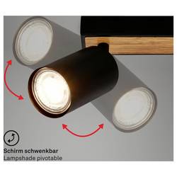 Briloner TIB 2172024 stropní lampa LED GU10 9 W černá, dřevo