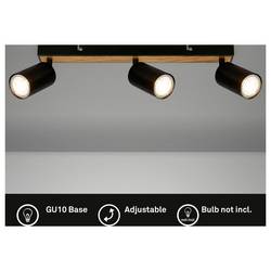 Briloner TIB 2172034 stropní lampa LED GU10 9 W černá, dřevo