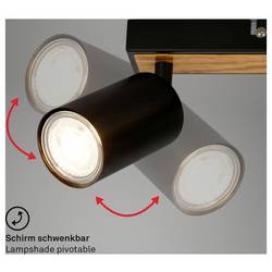 Briloner TIB 2172034 stropní lampa LED GU10 9 W černá, dřevo